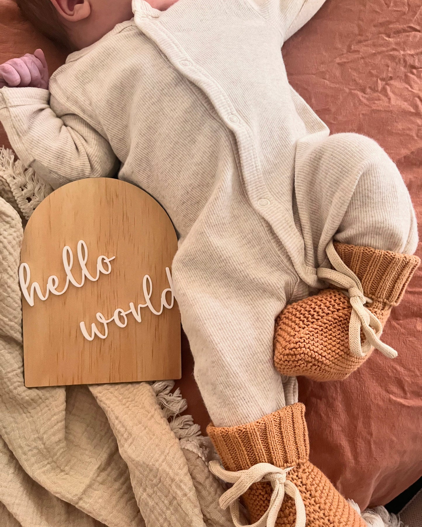 Hello World | Baby Announcement Plaque