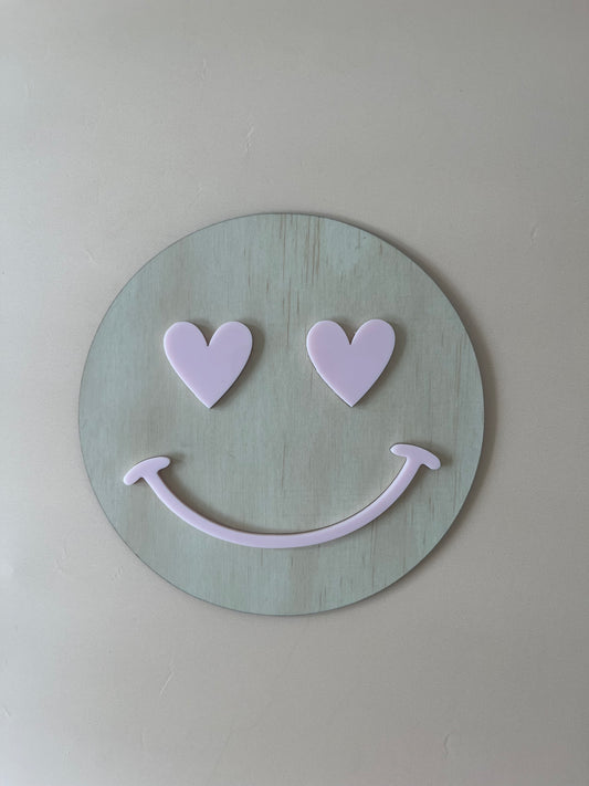 Heart Smiley Face Sign | Retro Face Sign