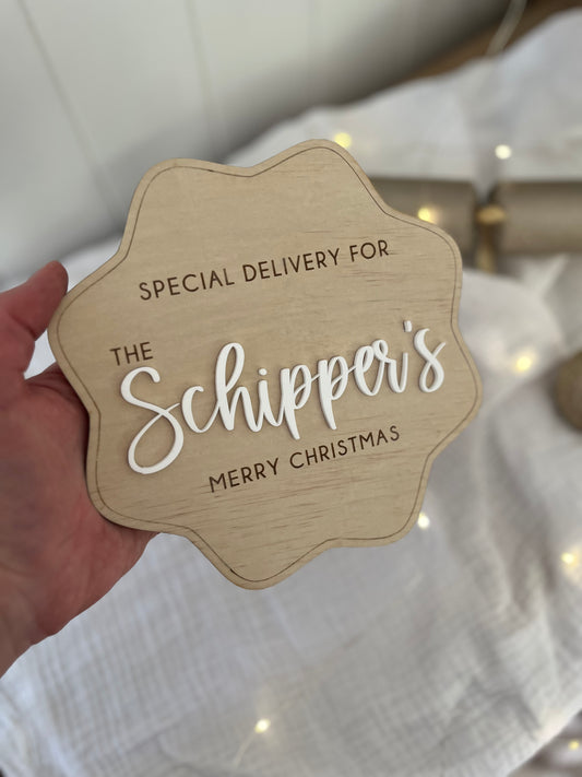 PLAQUE ONLY | Christmas Crate Plaque | First December Box | Christmas Eve Box | Gift Box Plaque