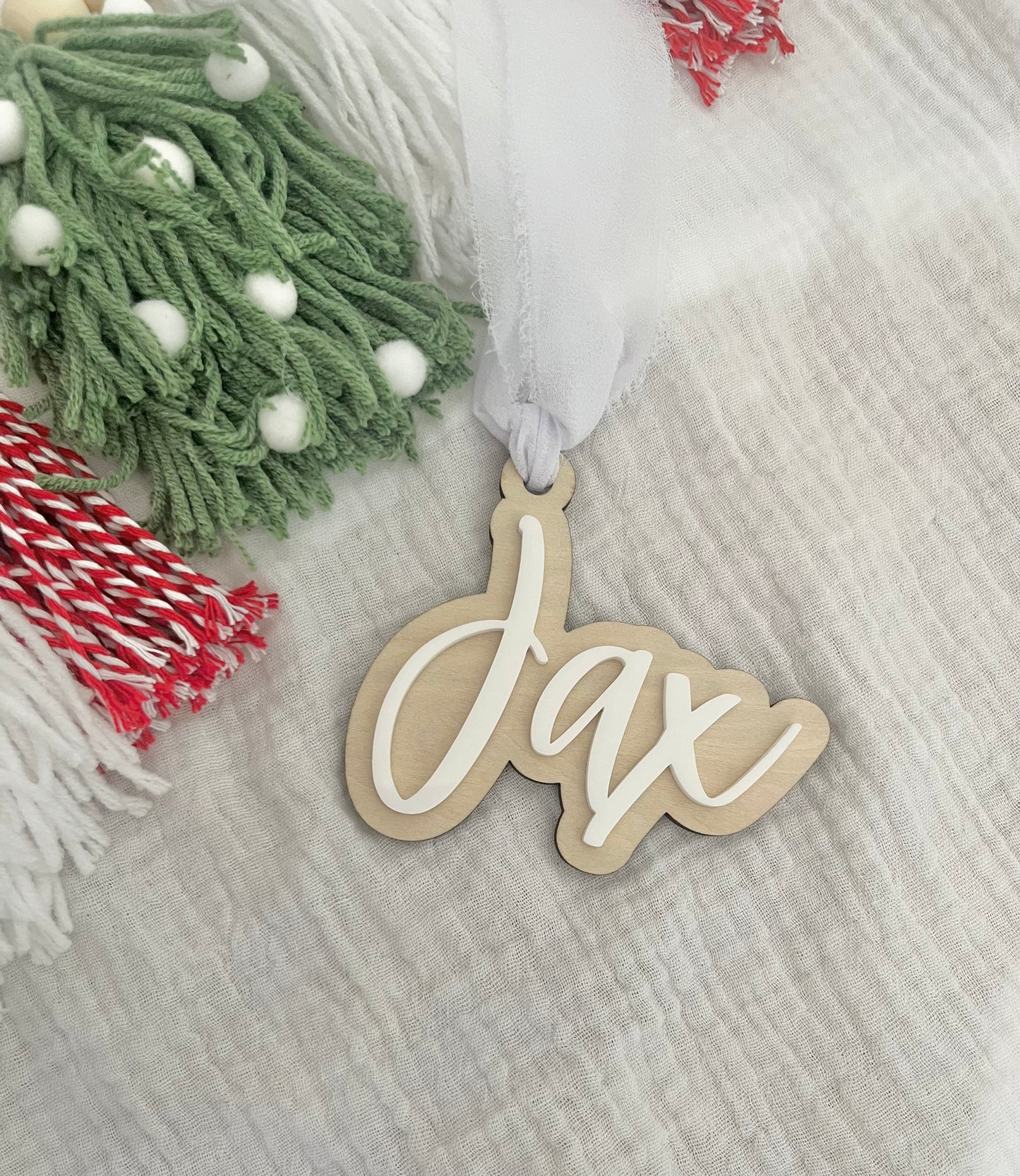 Personalised Name Christmas Stocking Tag | Christmas Tree Name Ornament | Christmas Present Gift Tag