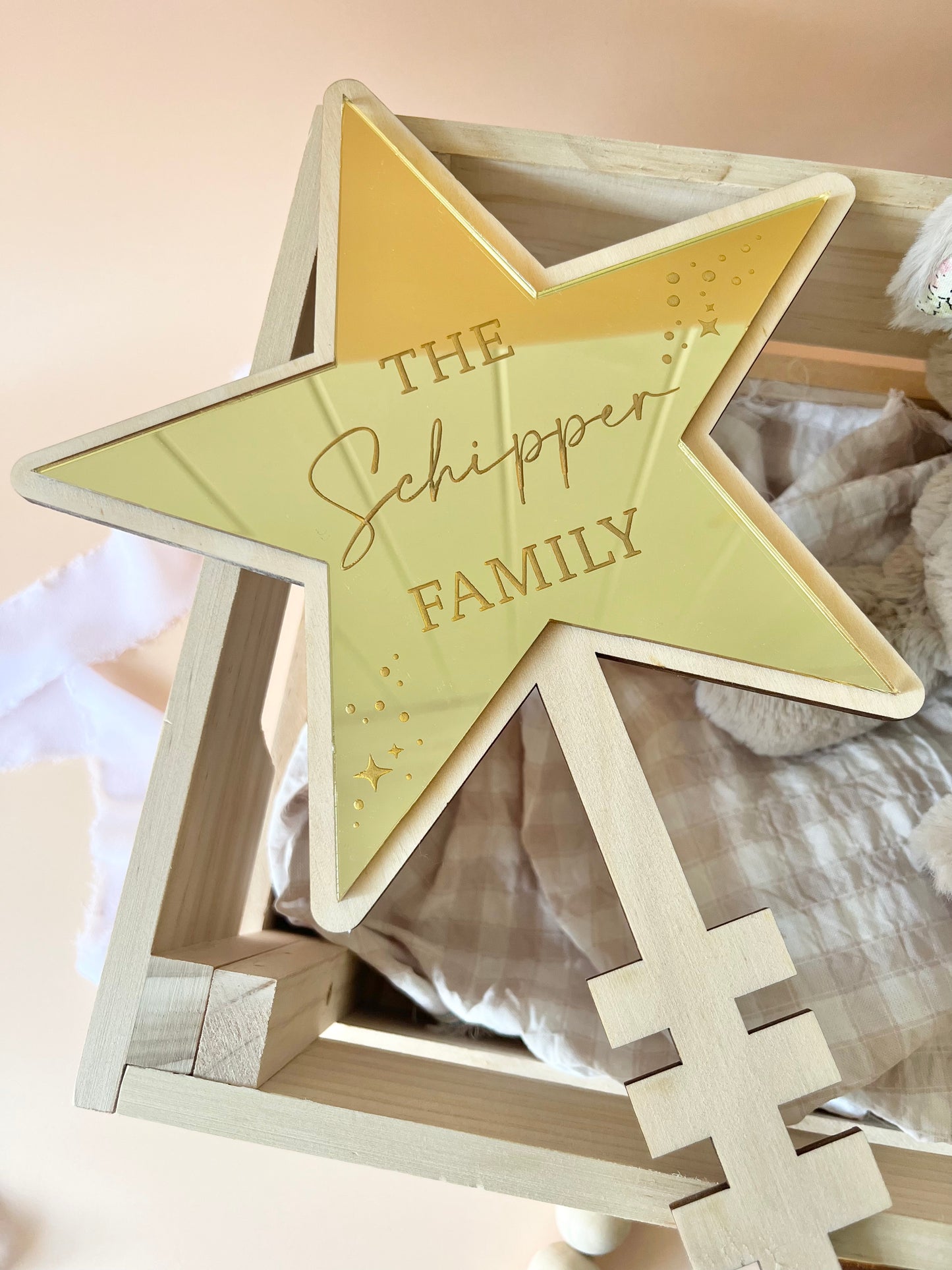 Personalised Family Star Christmas Tree Topper | Christmas Tree Angel | Christmas Decorations