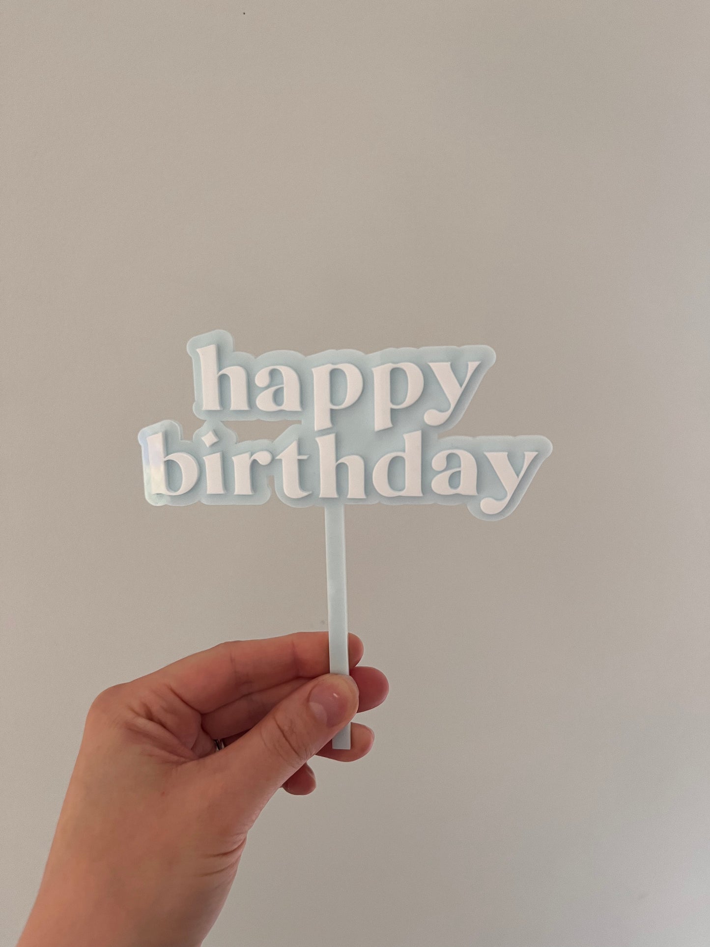 Happy Bithday Layered Acrylic Cake Topper