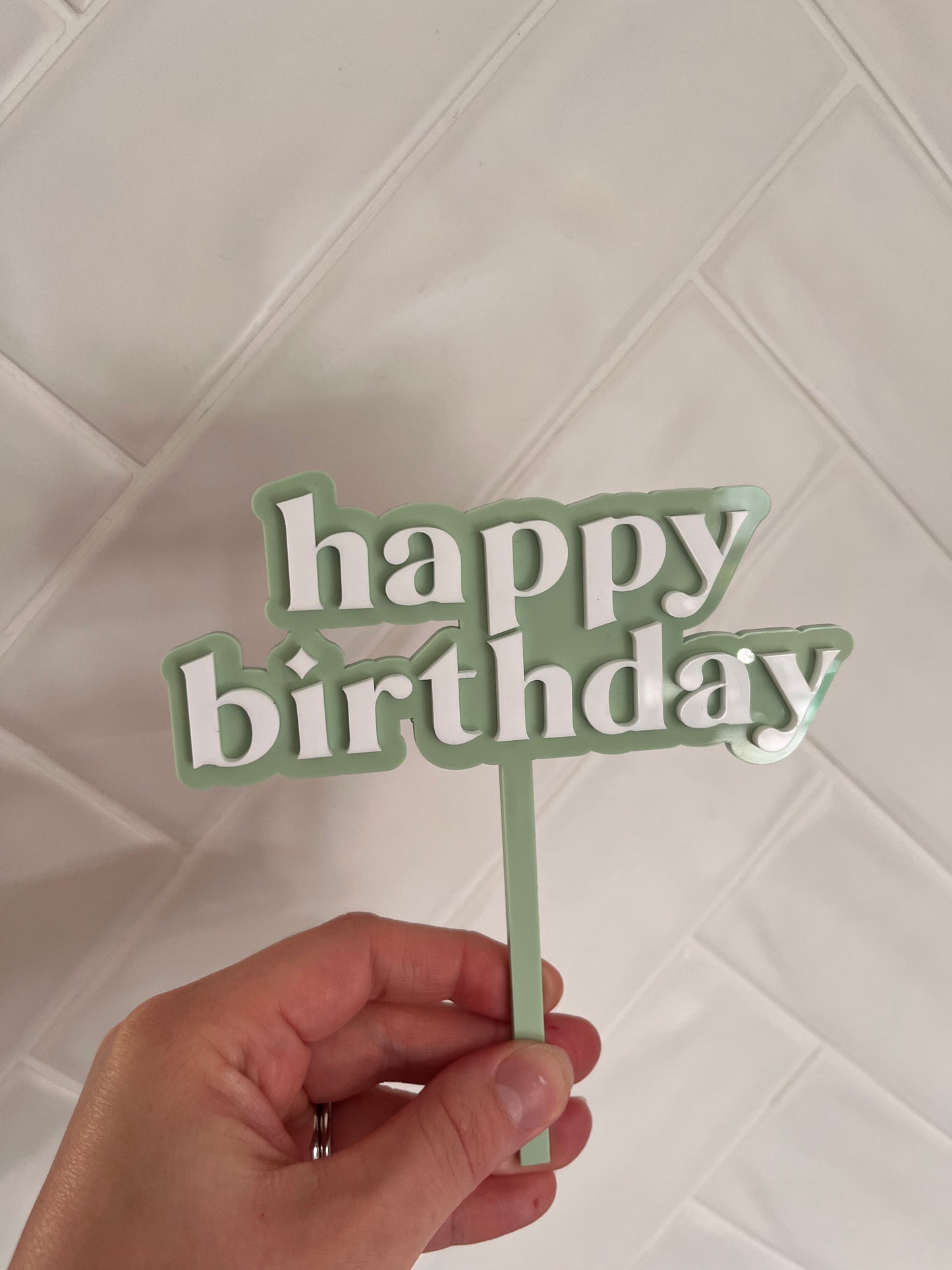 Happy Bithday Layered Acrylic Cake Topper