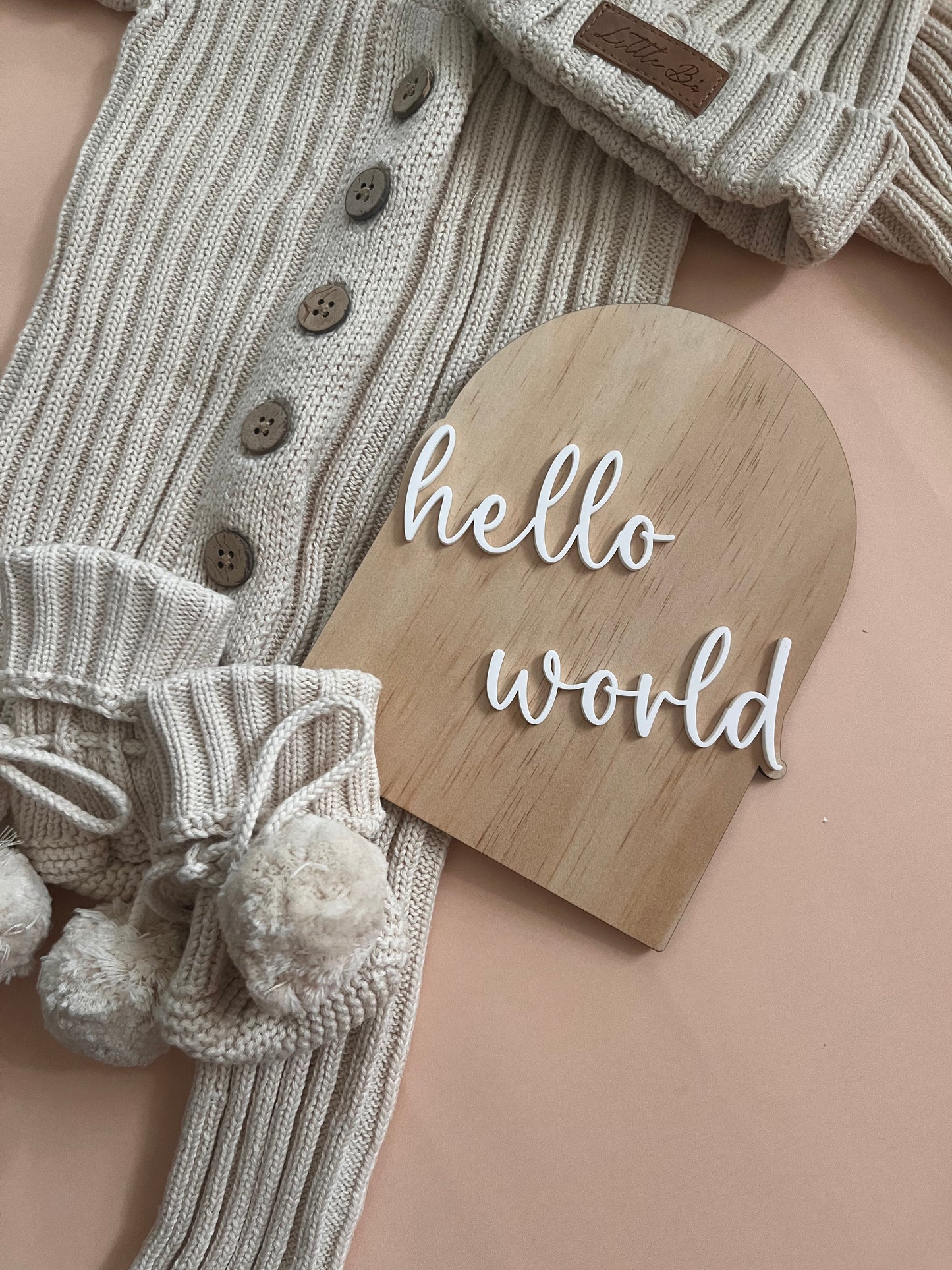 Hello World | Baby Announcement Plaque