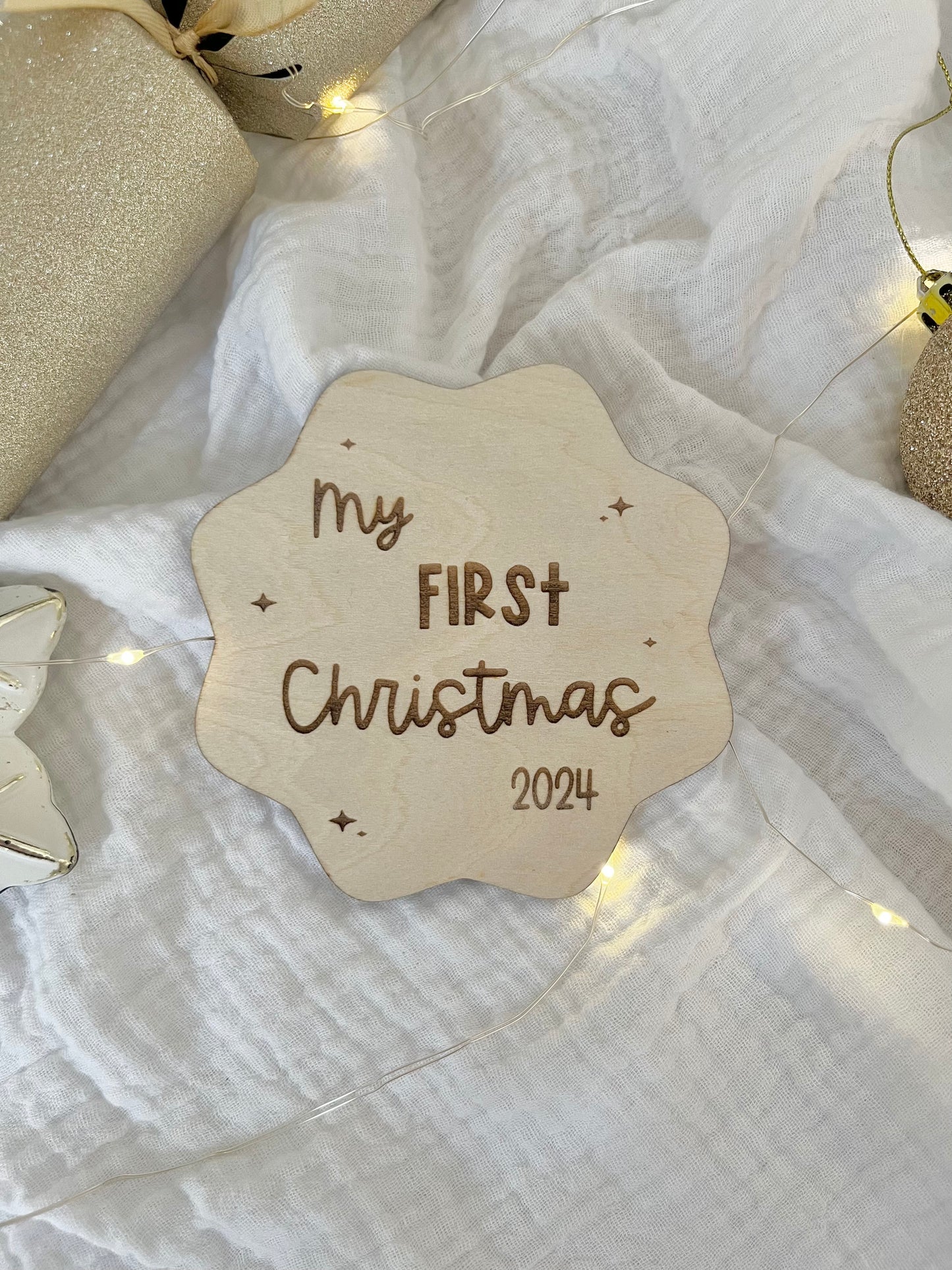 My First Christmas Plaque | Scalloped Edge Plaque