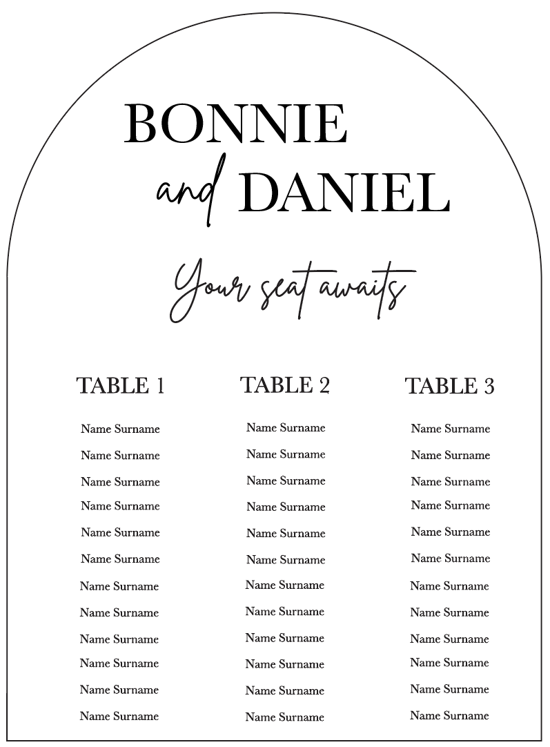 Acrylic Wedding Seating Chart