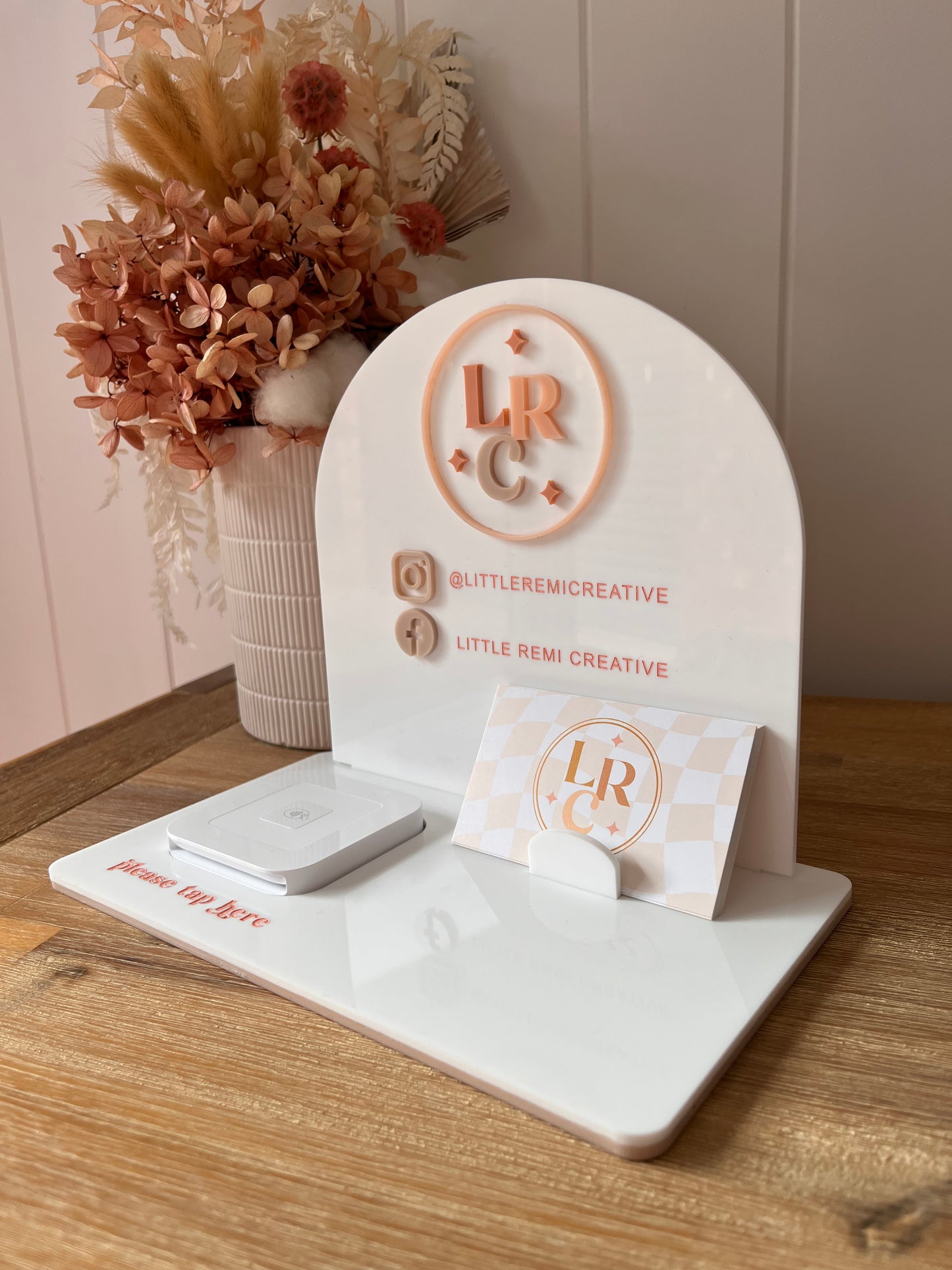 Square Reader, Business Card & Socials Stand