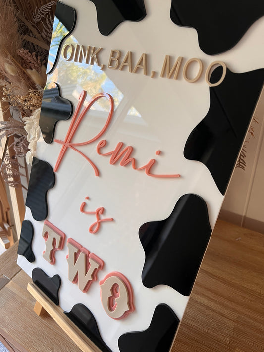 Farm Theme Acrylic Signage | Barnyard Bash Acrylic Signage