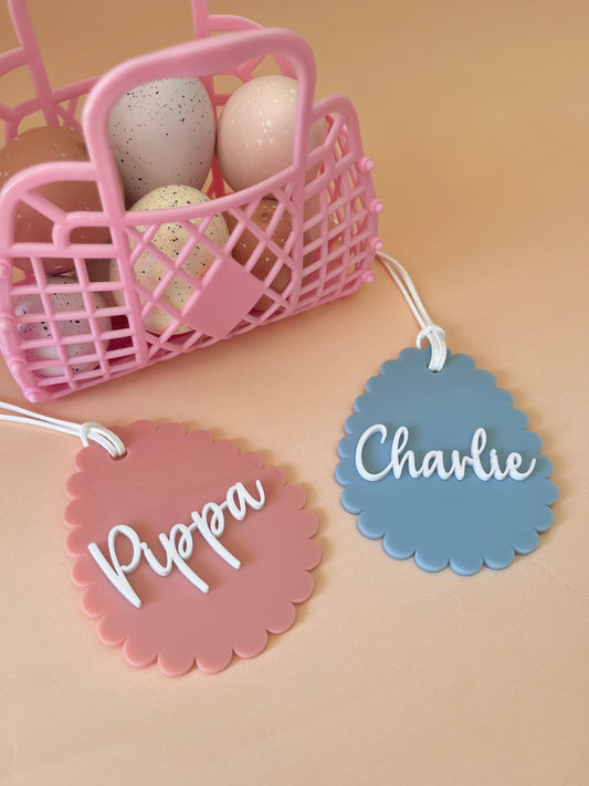 Personalised Scalloped Easter Egg Tag